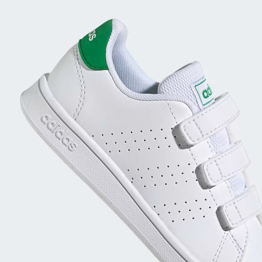 GW6494 Adidas advantage court lifestyle hook-and-loop Cloud White / Green / Core Black