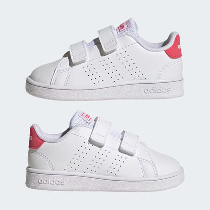 Adidas GW6501 Scarpe Advantage Lifestyle Court Due con chiusura a strappo Cloud White / Real Pink / Core Black
