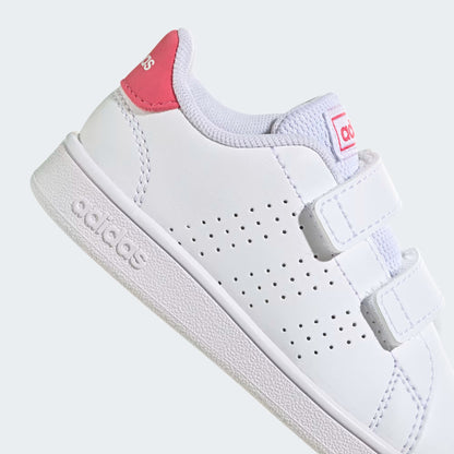 Adidas GW6501 Scarpe Advantage Lifestyle Court Due con chiusura a strappo Cloud White / Real Pink / Core Black