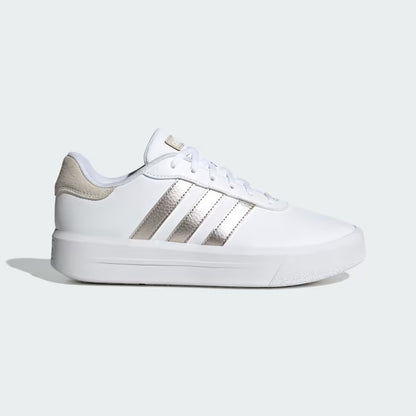 Adidas ID1969 scarpe court platform donna Cloud White / Champagne Met. / Aluminium