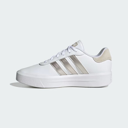 Adidas ID1969 scarpe court platform donna Cloud White / Champagne Met. / Aluminium