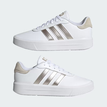 Adidas ID1969 scarpe court platform donna Cloud White / Champagne Met. / Aluminium