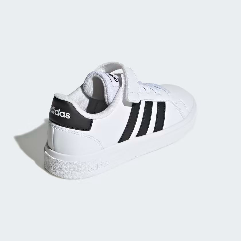 GW6521 Adidas grand court elastic lace and top strap Cloud White / Core Black / Core Black