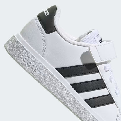 GW6521 Adidas grand court elastic lace and top strap Cloud White / Core Black / Core Black