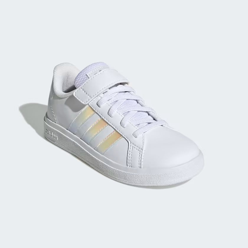 GY2327 Adidas grand court lifestyle court elastic lace and top strap Cloud White / Iridescent / Cloud White