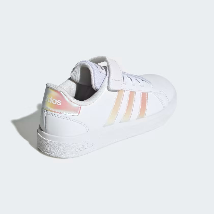 GY2327 Adidas grand court lifestyle court elastic lace and top strap Cloud White / Iridescent / Cloud White