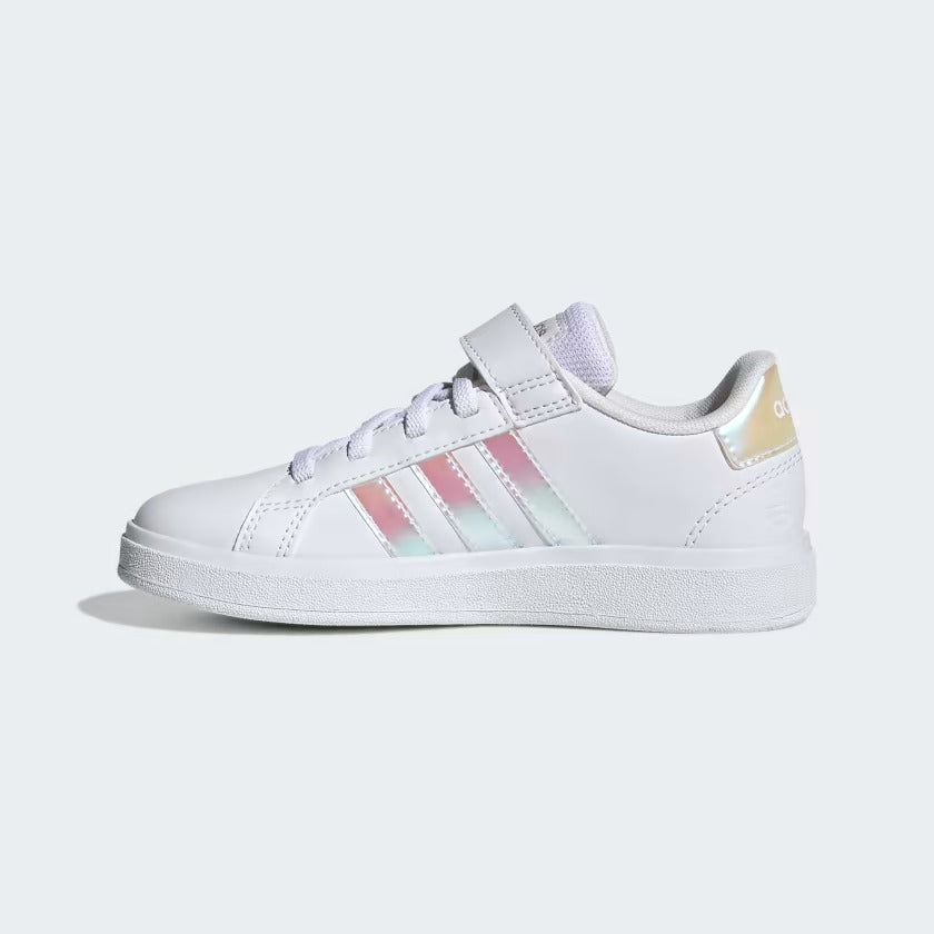 GY2327 Adidas grand court lifestyle court elastic lace and top strap Cloud White / Iridescent / Cloud White