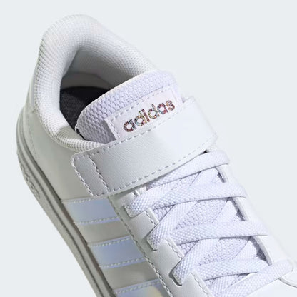 GY2327 Adidas grand court lifestyle court elastic lace and top strap Cloud White / Iridescent / Cloud White