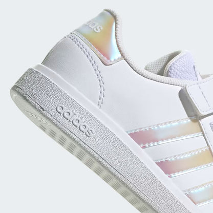 GY2327 Adidas grand court lifestyle court elastic lace and top strap Cloud White / Iridescent / Cloud White