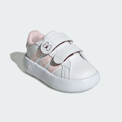Adidas JR8130 Scarpe adidas Disney Minni Grand Court per bambini e bambine Cloud White / Clear Pink / Chalk White