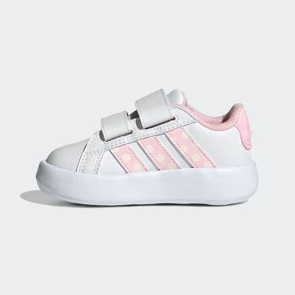 Adidas JR8130 Scarpe adidas Disney Minni Grand Court per bambini e bambine Cloud White / Clear Pink / Chalk White