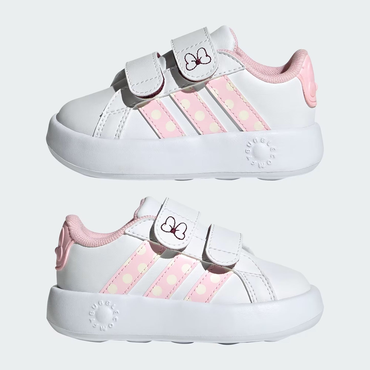 Adidas JR8130 Scarpe adidas Disney Minni Grand Court per bambini e bambine Cloud White / Clear Pink / Chalk White