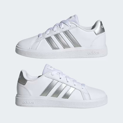 GW6506 Adidas scarpe da tennis grand court lifestyle lace-up Cloud White / Matte Silver / Matte Silver