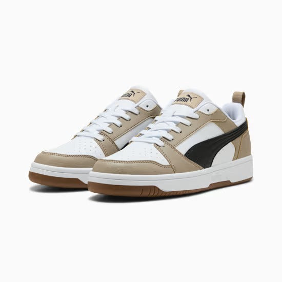 Puma 392328-52 Sneaker basse Rebound V6 White-PUMA Black-Ice Coffee