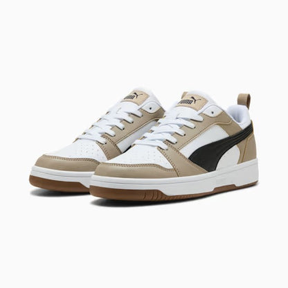 Puma 392328-52 Sneaker basse Rebound V6 White-PUMA Black-Ice Coffee