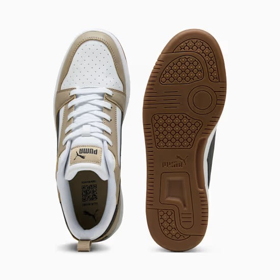 Puma 392328-52 Sneaker basse Rebound V6 White-PUMA Black-Ice Coffee
