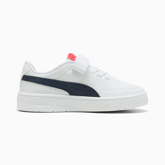 Puma 403751-10 Sneakers Court Classic Clean per bambini white/navy/red
