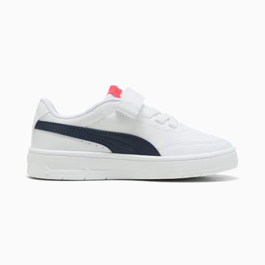 Puma 403751-10 Sneakers Court Classic Clean per bambini white/navy/red