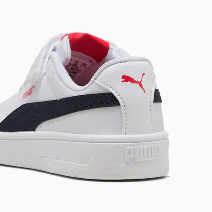 Puma 403751-10 Sneakers Court Classic Clean per bambini white/navy/red