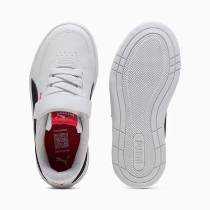Puma 403751-10 Sneakers Court Classic Clean per bambini white/navy/red
