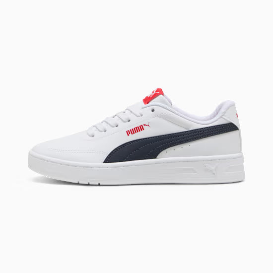 Puma 403750-10 Sneakers Court Classic Clean per ragazzi white/navy/red