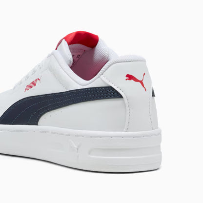 Puma 403750-10 Sneakers Court Classic Clean per ragazzi white/navy/red