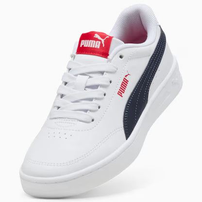 Puma 403750-10 Sneakers Court Classic Clean per ragazzi white/navy/red