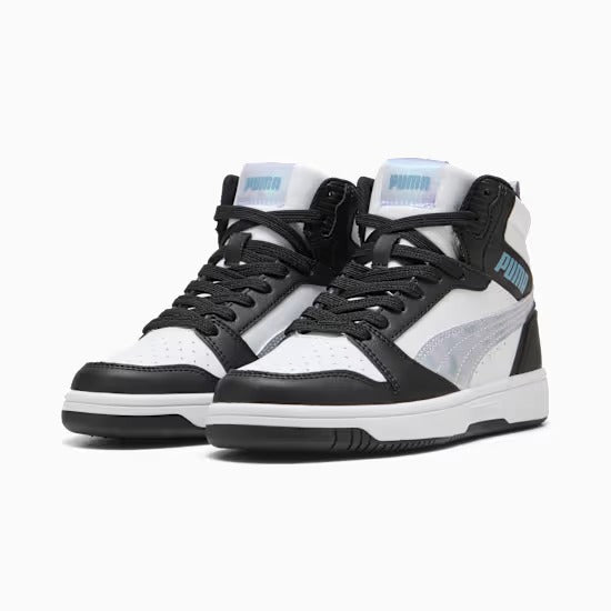 Puma 402768-02 Sneakers Rebound V6 Mid Space Belle per ragazzi Black-Lilac Crush-PUMA White