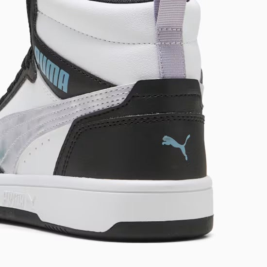 Puma 402768-02 Sneakers Rebound V6 Mid Space Belle per ragazzi Black-Lilac Crush-PUMA White
