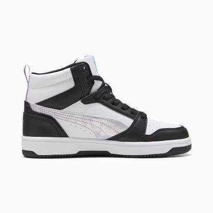 Puma 402768-02 Sneakers Rebound V6 Mid Space Belle per ragazzi Black-Lilac Crush-PUMA White