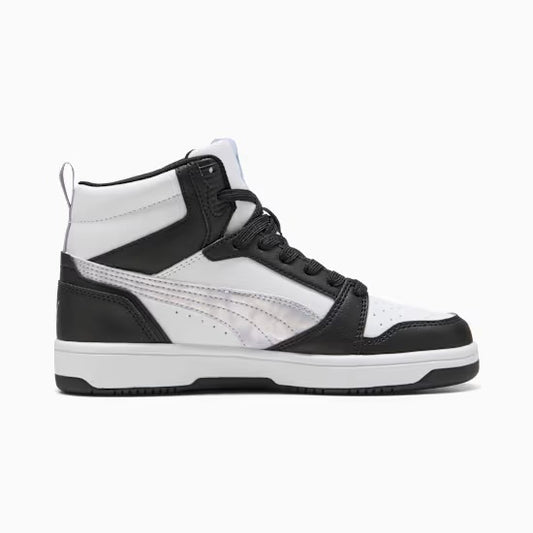 Puma 402768-02 Sneakers Rebound V6 Mid Space Belle per ragazzi Black-Lilac Crush-PUMA White