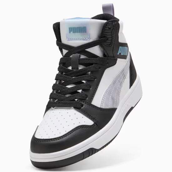Puma 402768-02 Sneakers Rebound V6 Mid Space Belle per ragazzi Black-Lilac Crush-PUMA White