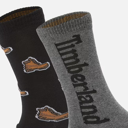 Timberland A6BTB Due Paia di Calzettoni Timberland® con Stampa di Stivale Integrale
