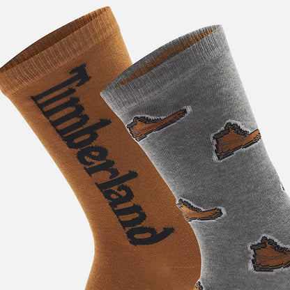 Timberland A6BTB Due Paia di Calzettoni Timberland® con Stampa di Stivale Integrale