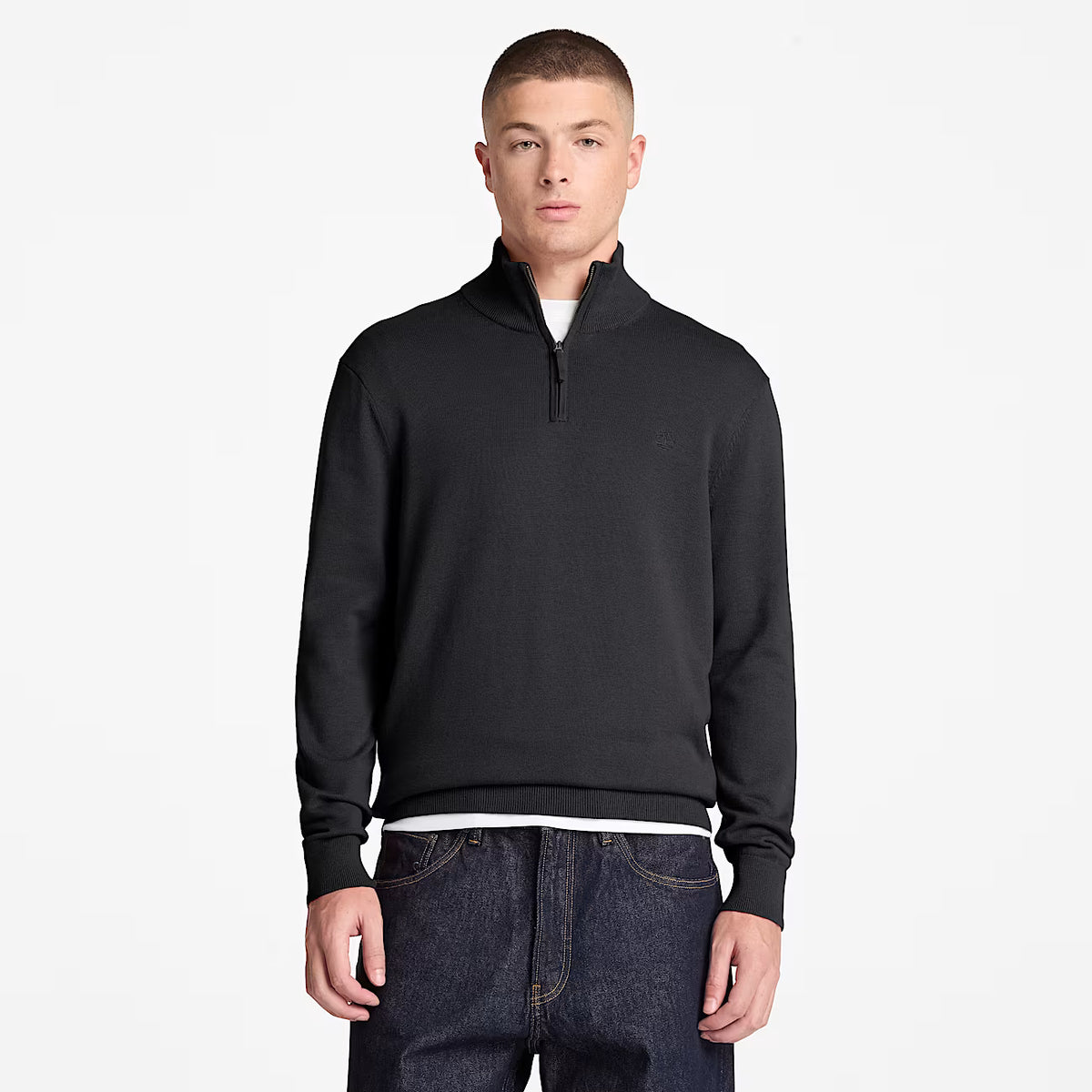 Timberland 0YHAY Maglione in Cotone con Zip a un Quarto Williams River da Uom