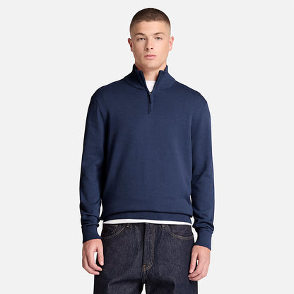 Timberland 0YHAY Maglione in Cotone con Zip a un Quarto Williams River da Uom