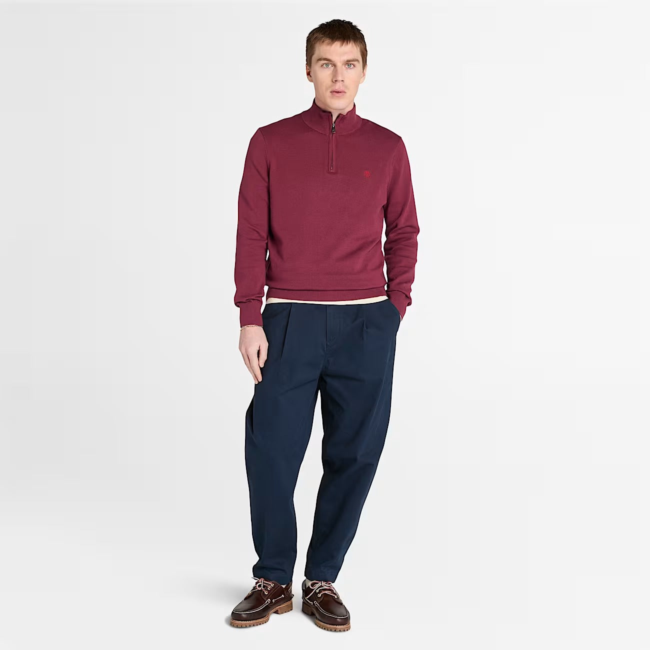Timberland A2BMX Maglione con Zip a un Quarto Williams River da Uomo