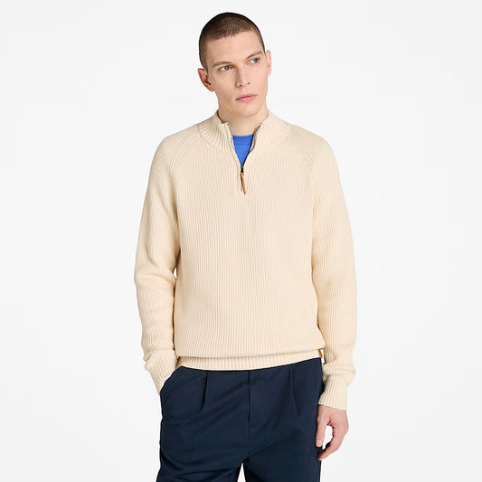 Timberland A5M8P Maglione Testurizzato con Zip a un Quarto Williams River da Uomo