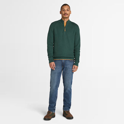 Timberland A5M8P Maglione Testurizzato con Zip a un Quarto Williams River da Uomo
