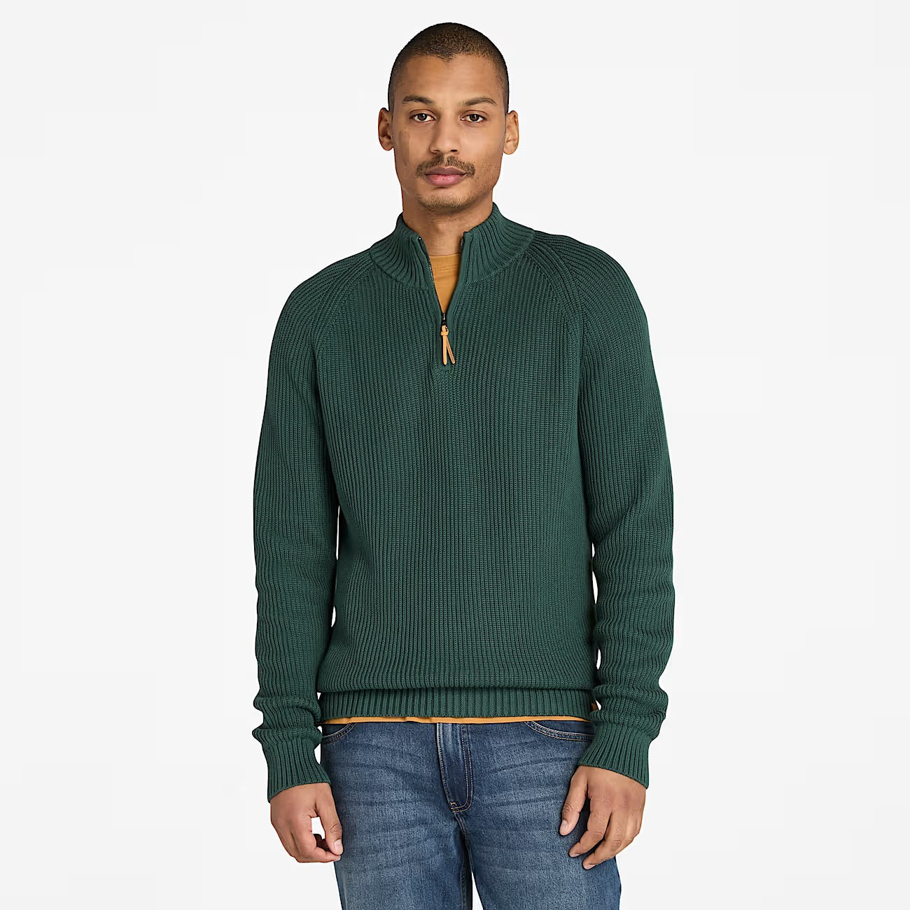Timberland A5M8P Maglione Testurizzato con Zip a un Quarto Williams River da Uomo