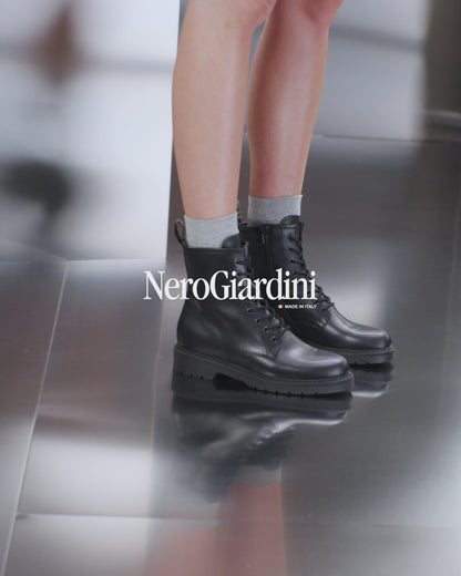 Nero Giardini I309183D Anfibi donna in pelle nero